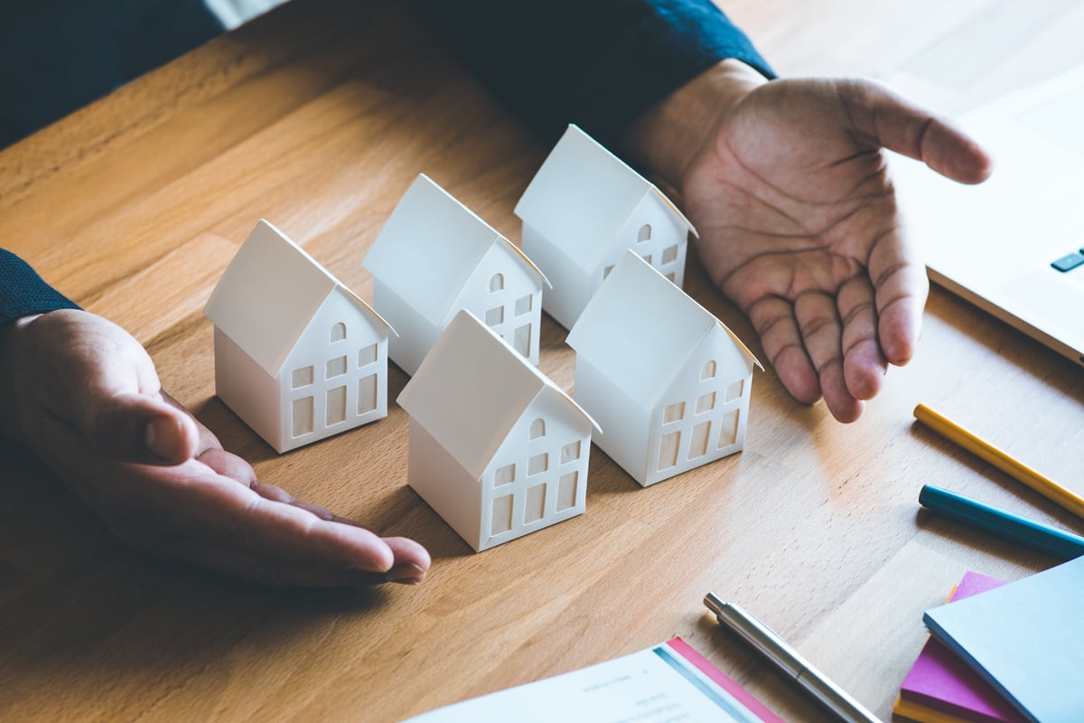 Model homes on a desk